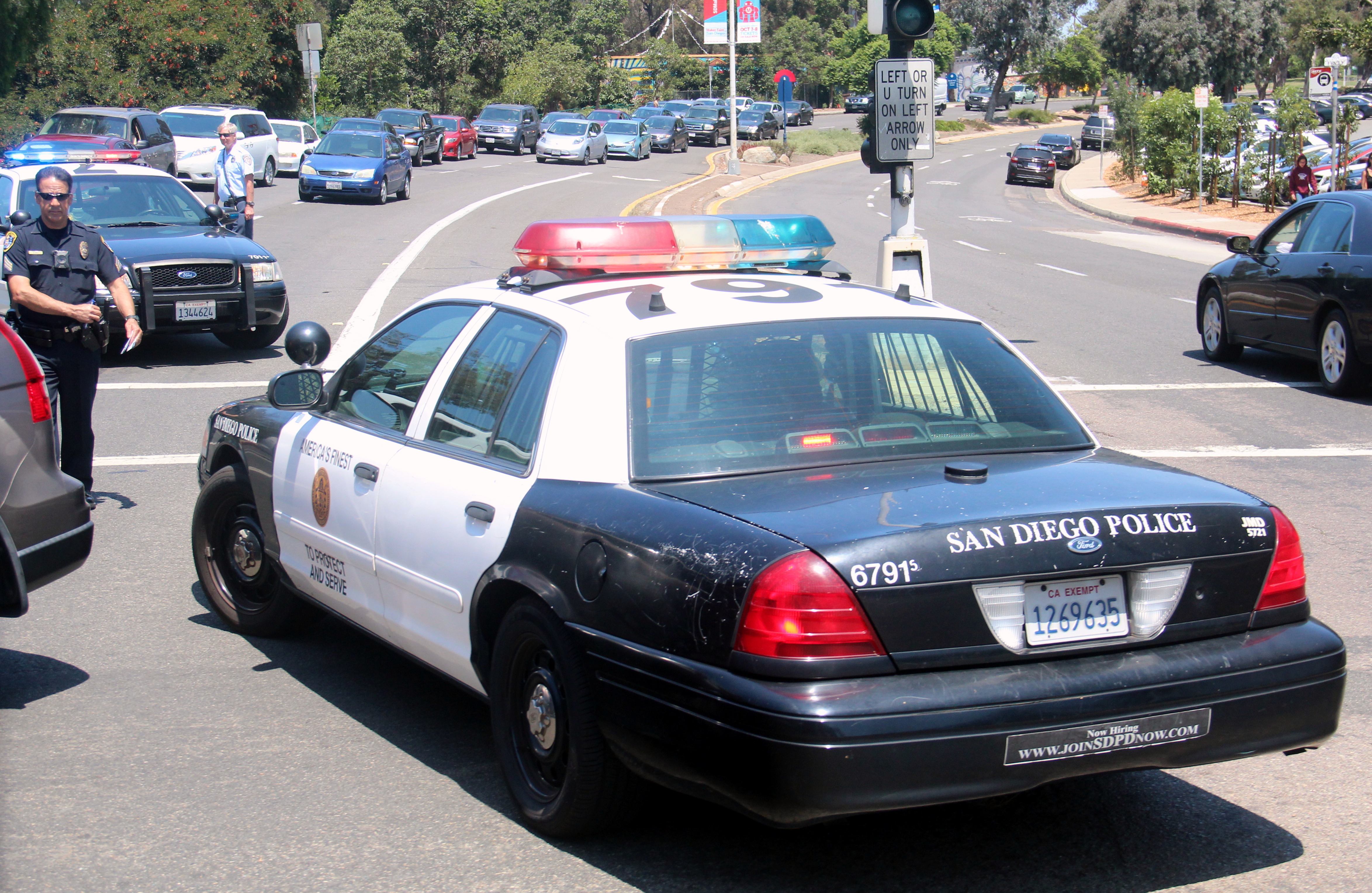 Police car in California